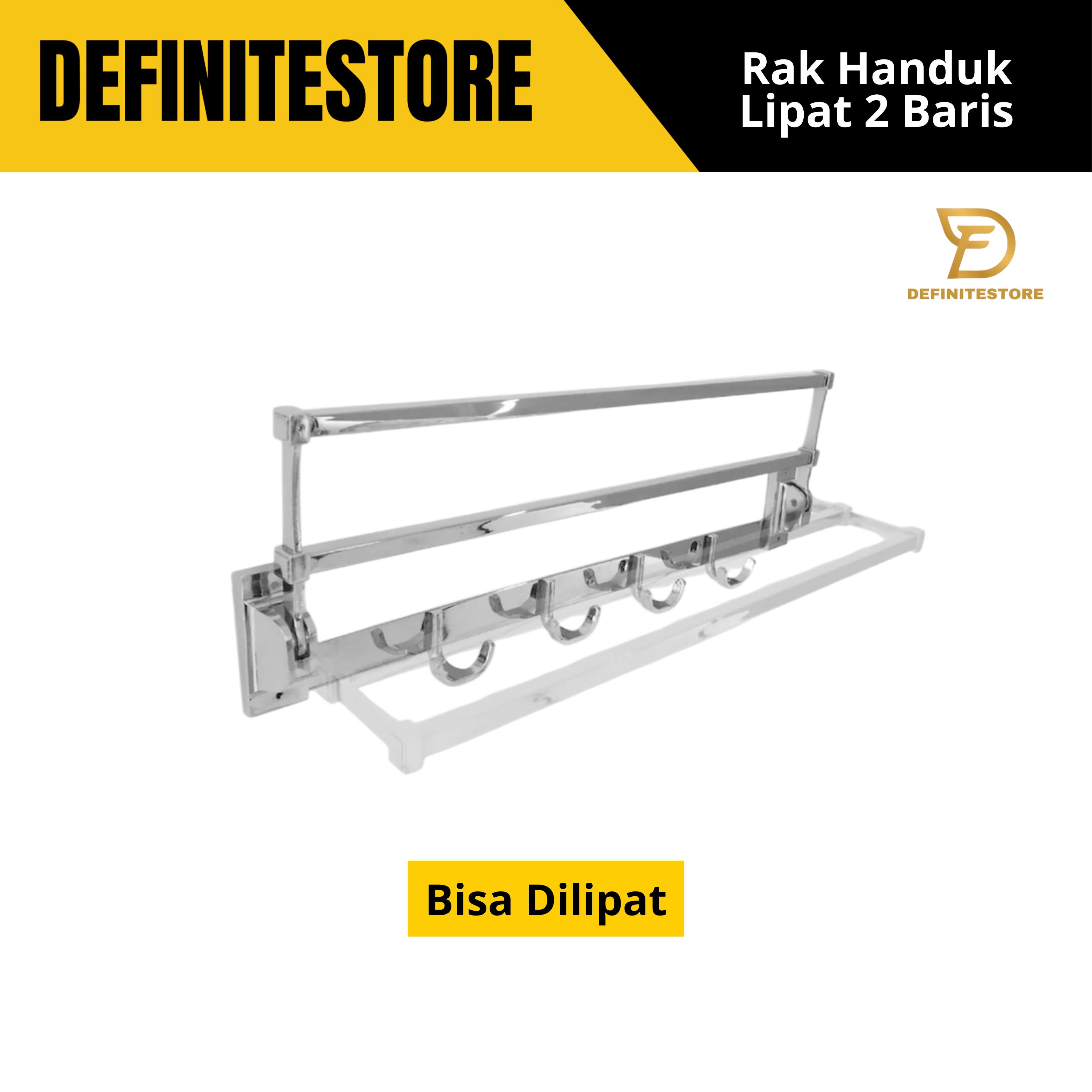 RAK HANDUK STAINLESS SUS 304 DUA BARIS GANTUNGAN BAJU