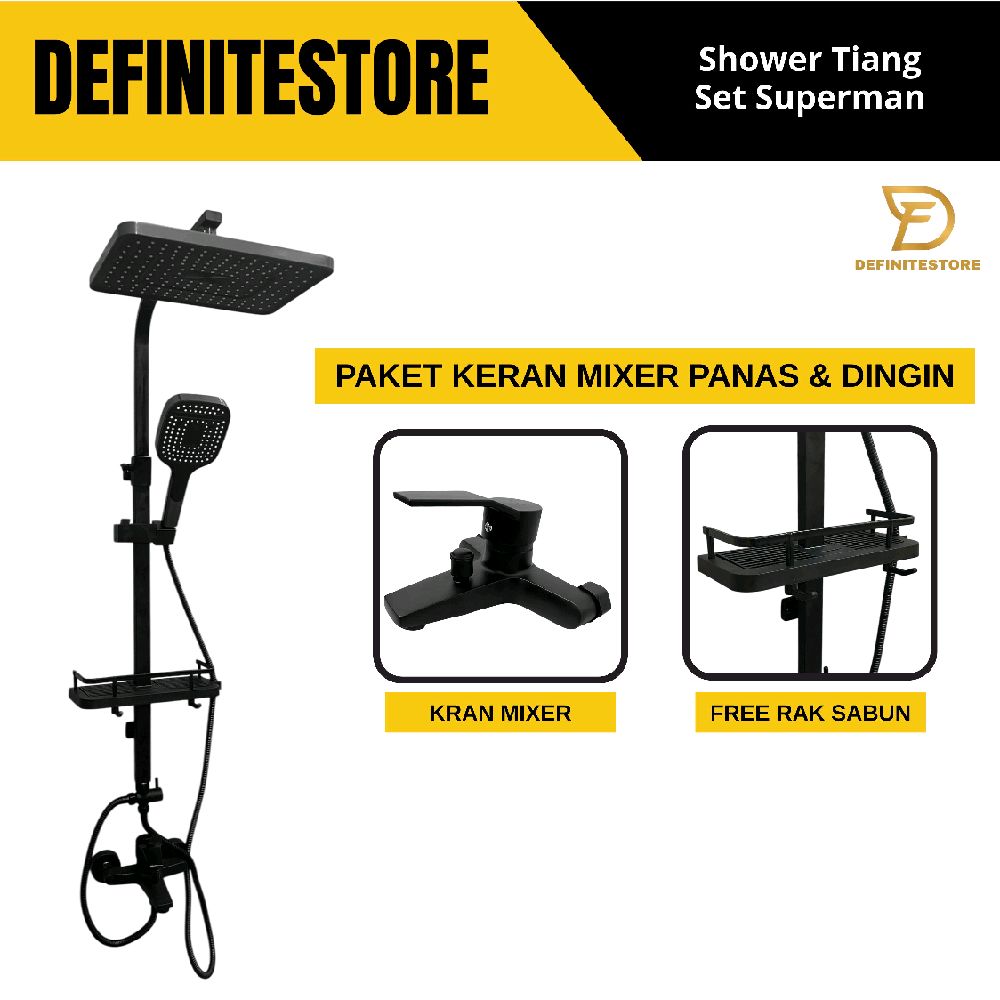 SHOWER TIANG SET STAINLESS SUPERMAN
